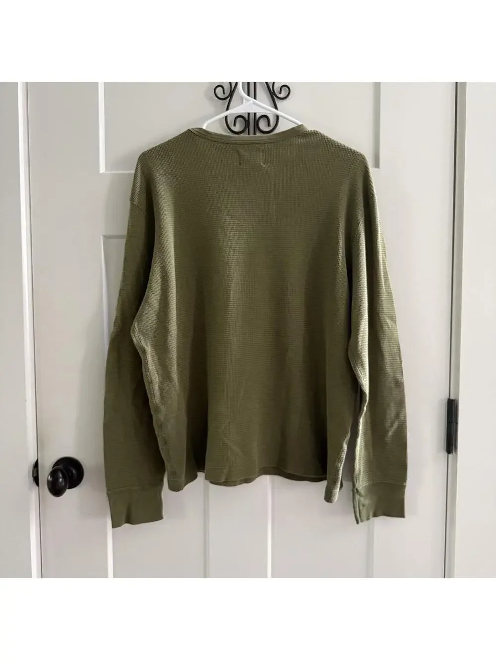 🫒 J.Crew Factory Olive Waffle Knit Thermal Long Sleeve